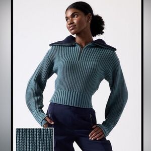 Athleta Alder Sweater  Deep Ocean  Teal - Green and Black